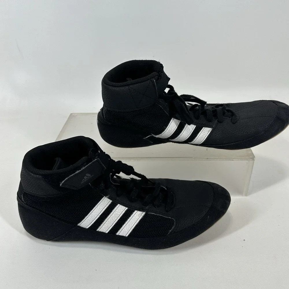 Adidas HVC 2 Wrestling Shoes MMA Boxing Black White Gum‎ AQ3325 Men's Size 10